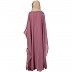 Double layered kaftan abaya with piping at border- Pink Double layered kaftan abaya with piping at border- Pink